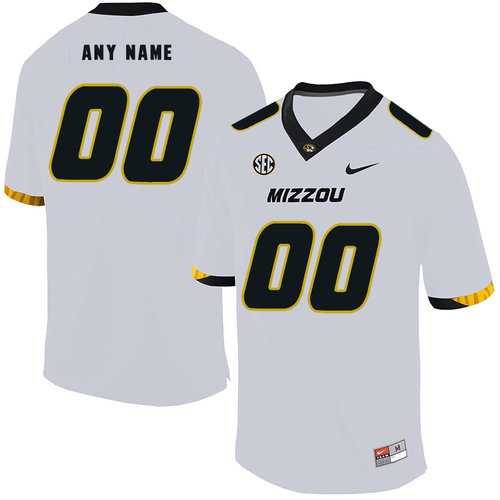 Mens Missouri Tigers Customized White Nike College Football Jersey